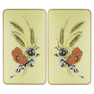 Sada krytů na sporák ze tvrzeného skla 2 ks 52×30 cm – Corn-Flowers (Maximex)