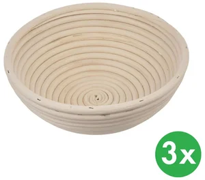 Sada kulatých ratanových ošatků 25 cm (3 kusy)