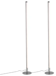 Sada moderních LED stojacích lamp chrom