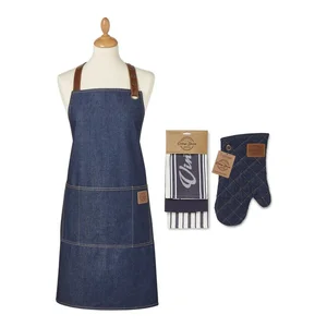 Sada Oxford Denim Cooksmart – chňapka, zástěra a 3 utěrky (5 ks)