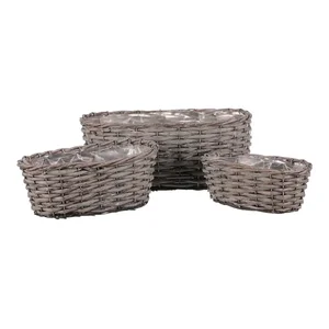 Sada proutěných truhlíků OV4142 GREY – 3 ks