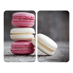 Sada skleněných krytů na sporák Wenko Macarons – 52 × 30 cm (2 ks)