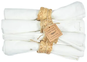 Sada ubrousků s jutovým kroužkem 40x40 cm, bílá