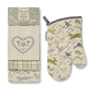 Sada utěrek a chňapky Woodland Cooksmart – 4 kusy