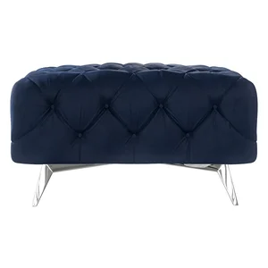 Sametová podnožka Chelsea v tmavě modré barvě