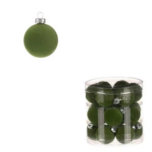 Sametové ozdoby 4 cm, zelené – sada 18 ks (VAK132 GRN2)