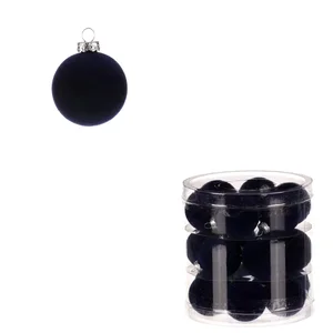 Sametové ozdoby VAK132 BLUE, průměr 4 cm, 18 ks