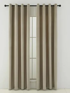 Sametové zatemňovací závěsy Cesar přírodní 140x160 cm (2 kusy)