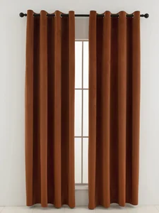 Sametové zatemňovací závěsy Cesar Terakota 140x160 cm (2ks)