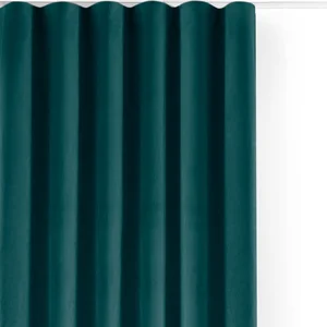 Sametový dimout závěs Velto, petrolej 265×250 cm