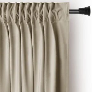 Sametový závěs Pleat 140x245 cm hnědý/béžový