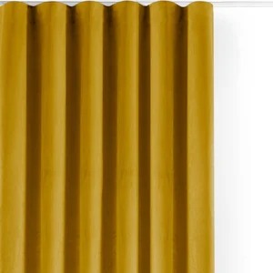Sametový závěs Velto 530x175 cm hořčicová