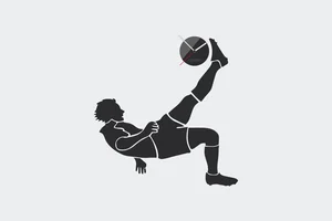 Samolepící hodiny Football Player černé