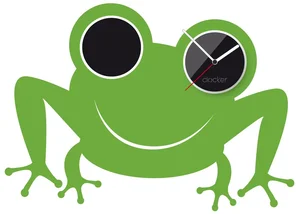 Samolepící hodiny Frog s černým ciferníkem