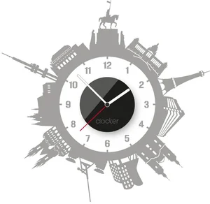 Samolepící hodiny Prague s černým ciferníkem