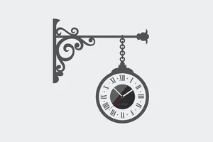 Samolepící hodiny Street Clock s černým ciferníkem