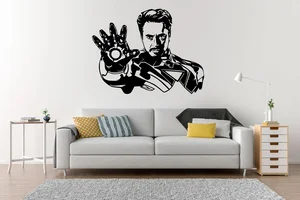Samolepka Iron Man bez helmy 50x38 cm černá