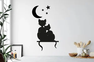 Samolepka Kočky v noci 40x69cm Černá