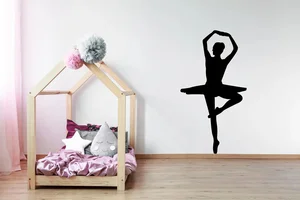 Samolepka na zeď Balerína Černá 26x50cm