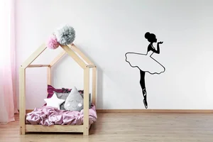 Samolepka na zeď Baletka 55x106 cm světle oranžová