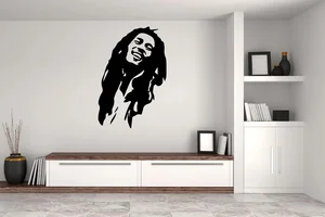 Samolepka na zeď Bob Marley černá 20x30 cm
