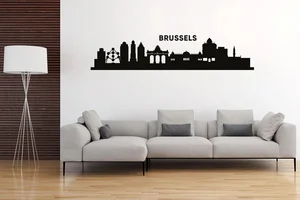 Samolepka na zeď Brussels černá 93x20cm