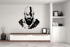 Samolepka na zeď God of War – Kratos, 50x53 cm, Černá