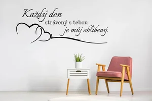 Samolepka na zeď Každý den 70x27 cm Černá