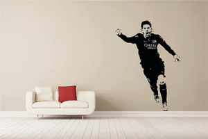 Samolepka na zeď Messi černá 60x83 cm