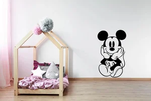 Samolepka na zeď Mickey Mouse 30x50 cm Černá