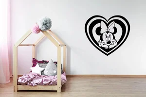 Samolepka na zeď Minnie srdce černá 40x36 cm