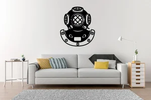 Samolepka na zeď Potápěčská retro helma 50x57cm černá
