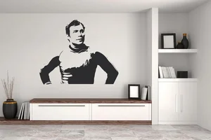 Samolepka na zeď Star Trek Kapitán Kirk 50x41cm Černá