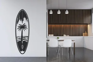 Samolepka na zeď Surf černá 20x63 cm