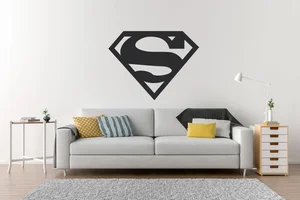 Samolepka Superman na zeď 25x19cm černá