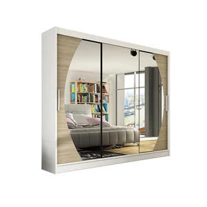 Šatní skříň ASTON V 250 cm – bílá/dub Sonoma