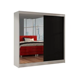 Šatní skříň Basti I – šířka 200 cm, bílá/černá