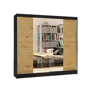 Šatní skříň Basti II 200 cm – černá/dub artisan