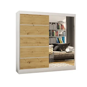 Šatní skříň Basti III 200 cm – bílá/dub artisan