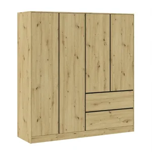 Šatní skříň BURELA 4D2S dub artisan/antracit