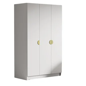 Šatní skříň CAMON 150 cm – bílá se zlatými úchyty