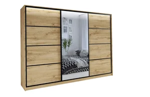 Šatní skříň HARAZIA 280 se zrcadlem, dub wotan