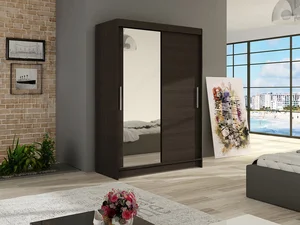 Šatní skříň KENDI VI choco se zrcadlem