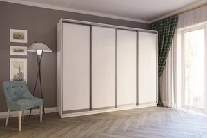 Šatní skříň LESLIE, bílá, 280 × 240 × 60 cm