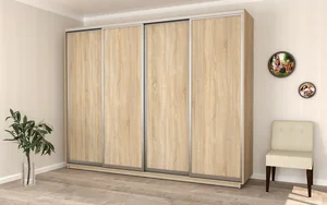 Šatní skříň LESLIE s posuvnými dveřmi, dub sonoma (280×240×60 cm)