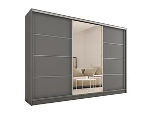 Šatní skříň LITOLARIS 280 s zrcadlem, grafit
