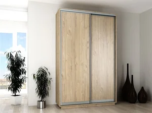 Šatní skříň s posuvnými dveřmi, dub satin 140×220×60 cm