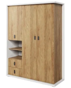 Šatní skříň SOMAS 01 3D2S – bílá/ořech natural