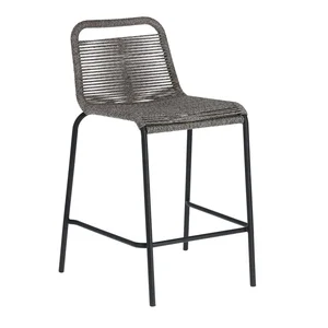 Šedá barová židle s ocelovou konstrukcí Kave Home Glenville, 62 cm