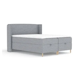 Šedá boxspring postel 180x200 cm Monpelli s úložným prostorem